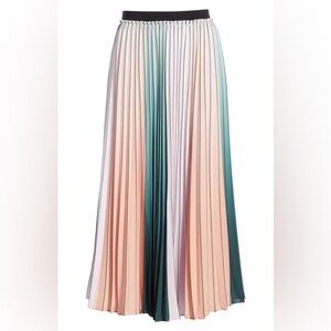 TED BAKER LONDON Selmma Stripe Pleat Midi Skirt